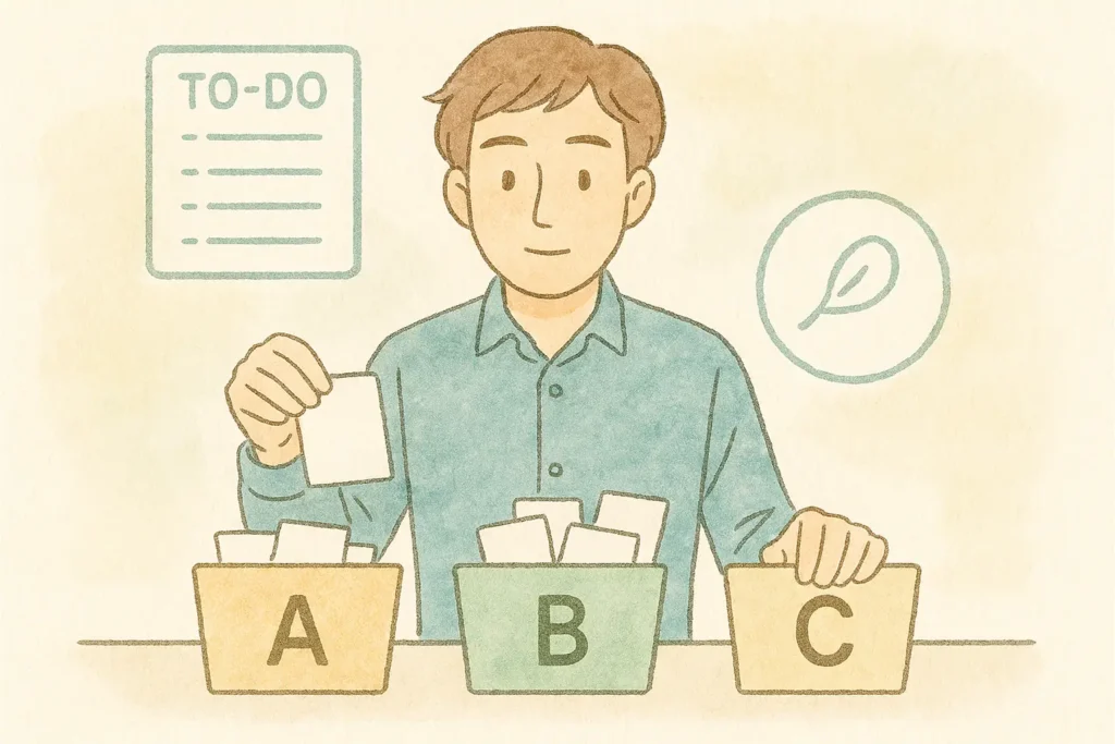 ToDoをA・B・Cに分類している人の図